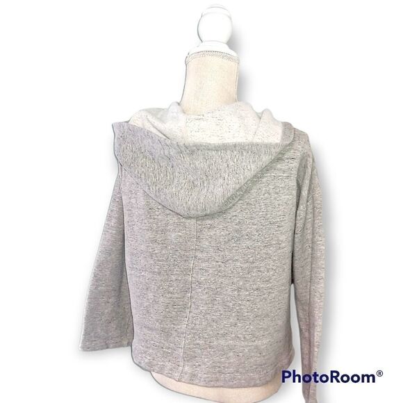 Madewell Miles heather grey cozy open front hooded sweatshirt jacket - Picture 5 of 7